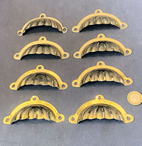 Set of 8 Brass Drawer Cup Handles CK589