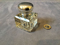 Silver Mounted Cut Glass Inkwell IW103