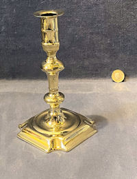 Single 18th Century Seamed Brass Candlestick CS230