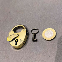 Small Brass Padlock and Key PL77