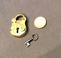 Small Brass Padlock and Key PL55 