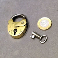 Small Brass Padlock and Key PL56