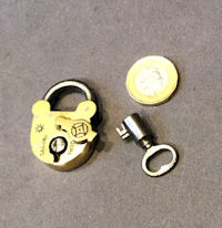 Small Brass Padlock and Key PL60