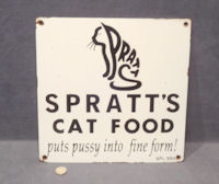 Spratts Cat Food Enamel Sign