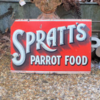 Spratts Parrot Food Enamel Sign