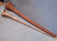 Copper Coaching Horn in Basket