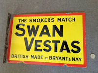 Swan Vestas Matches Enamel Sign