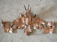 Swiss Carved Wooden Coatrack