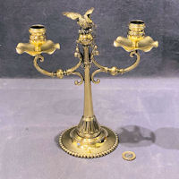 Twin Branch Brass Candelabra with Parrot CS225