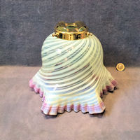 Vaseline / Opaline Striped Glass Lamp Shade