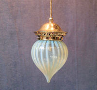 Vaseline Glass Electric Pendant Light