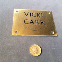 Vicki Carr Brass Dressing Room Plaque NP332