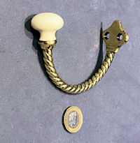 WT&S Brass & Ceramic Hat or Coat Peg, 2 available CH56