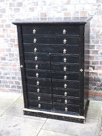 Ebonised Wellington Collectors Cabinet