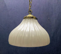 White Glass and Brass Electric Light Fitting HL515