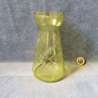 Yellow Engraved Glass Hyacinth Vase BV44