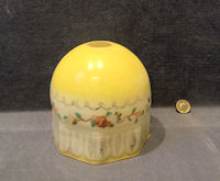 Yellow on White Glass Lamp Shade S321