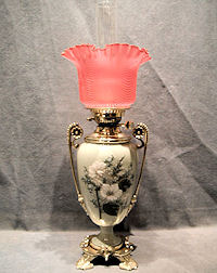 Ceramic and Brass Oil Side Lamp