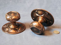 Pair of Large Arts and Crafts Brass Door Handles, 4 pairs available DH557