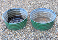 Pair of Galvanised Feed Tubs / Planters